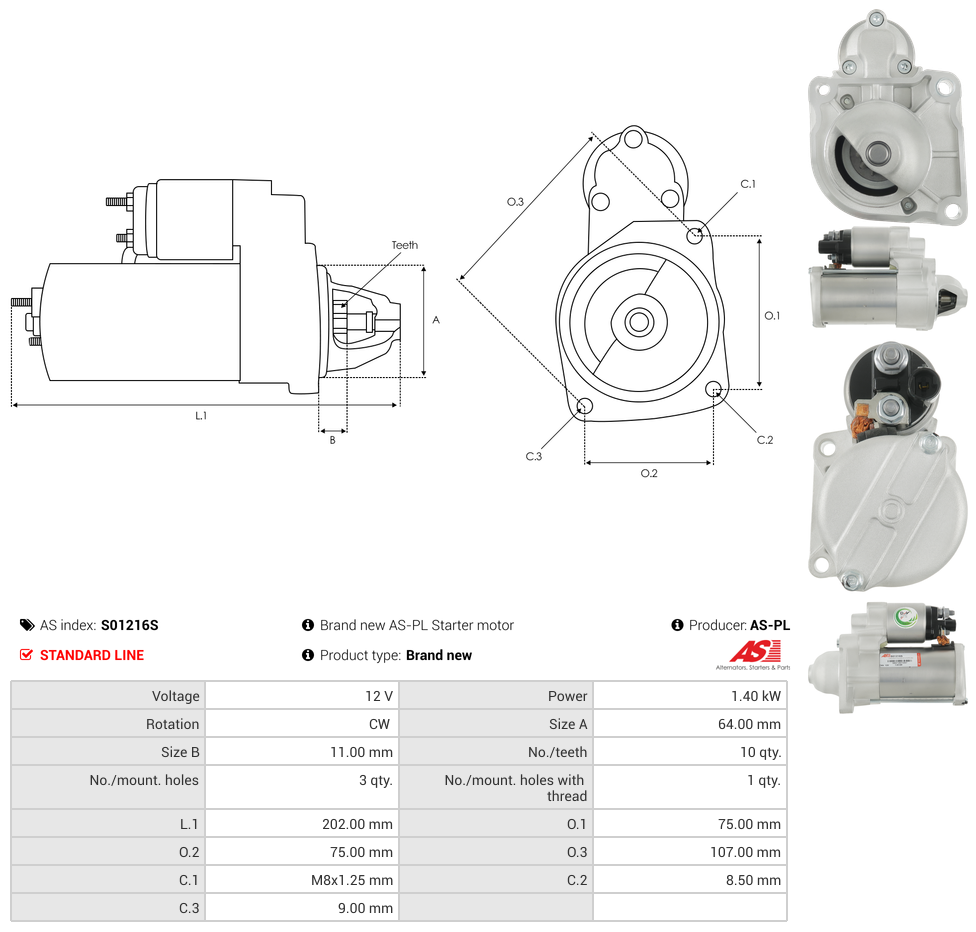 Brand new AS-PL Starter motor
