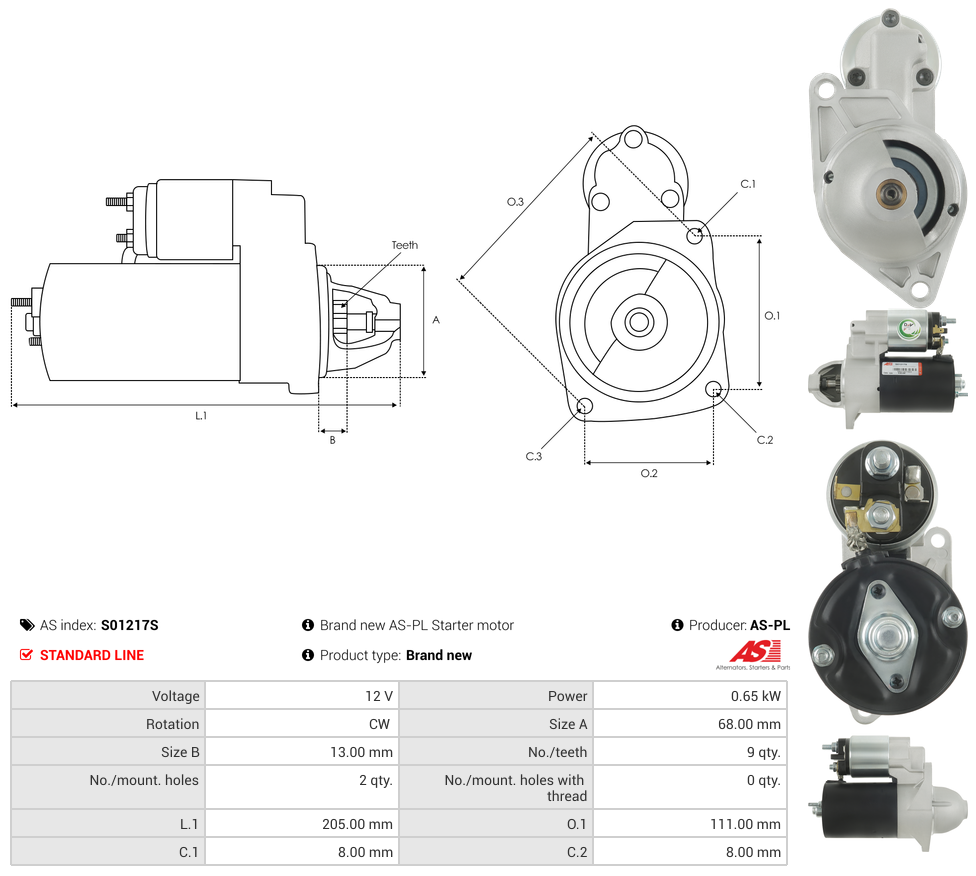 Brand new AS-PL Starter motor