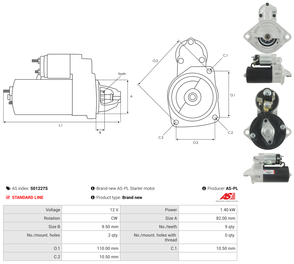 Brand new AS-PL Starter motor