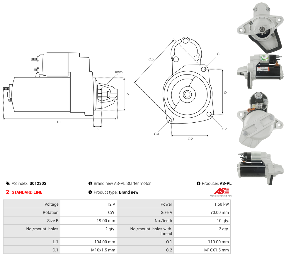 Brand new AS-PL Starter motor