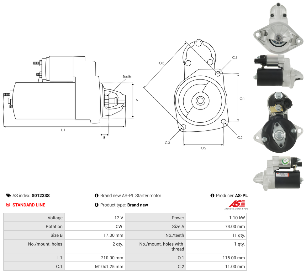 Brand new AS-PL Starter motor