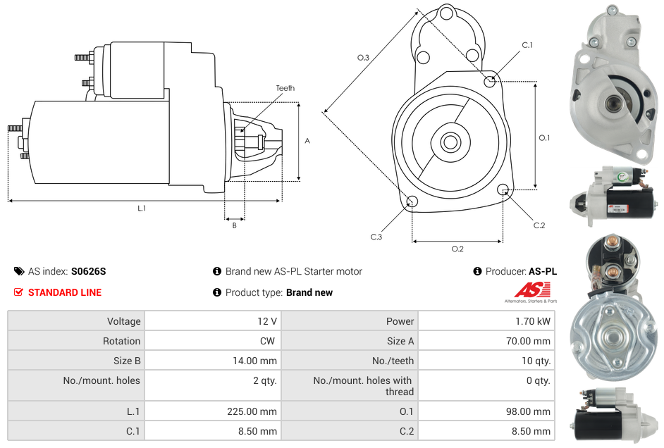 Brand new AS-PL Starter motor