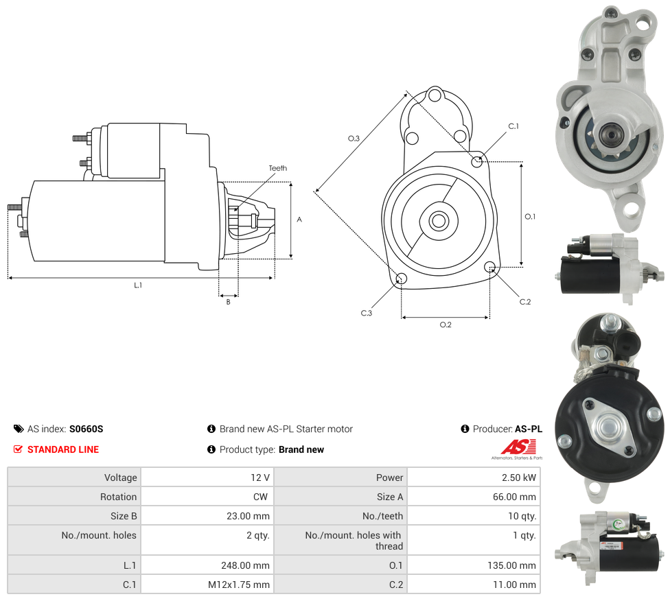 Brand new AS-PL Starter motor