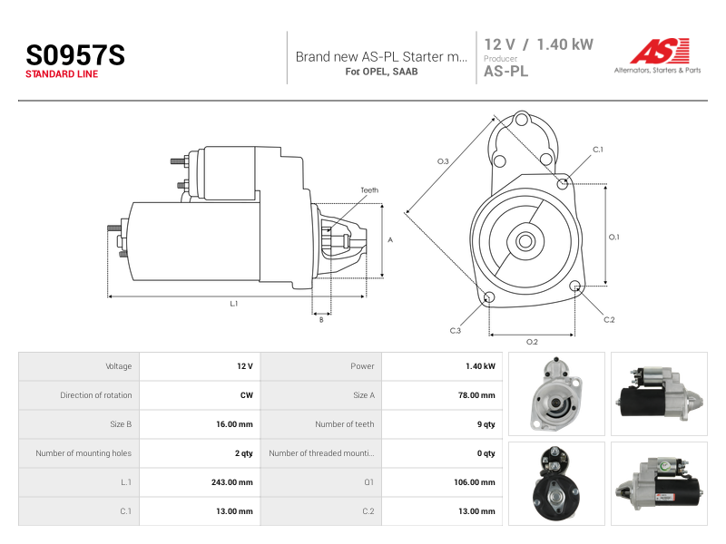 Brand new AS-PL Starter Motor