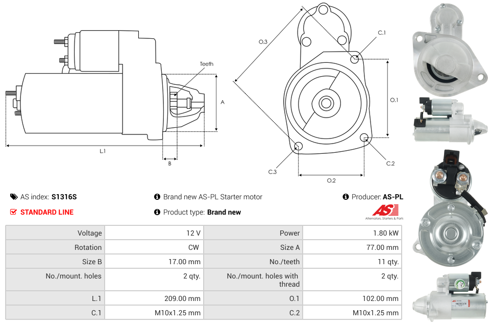 Brand new AS-PL Starter motor
