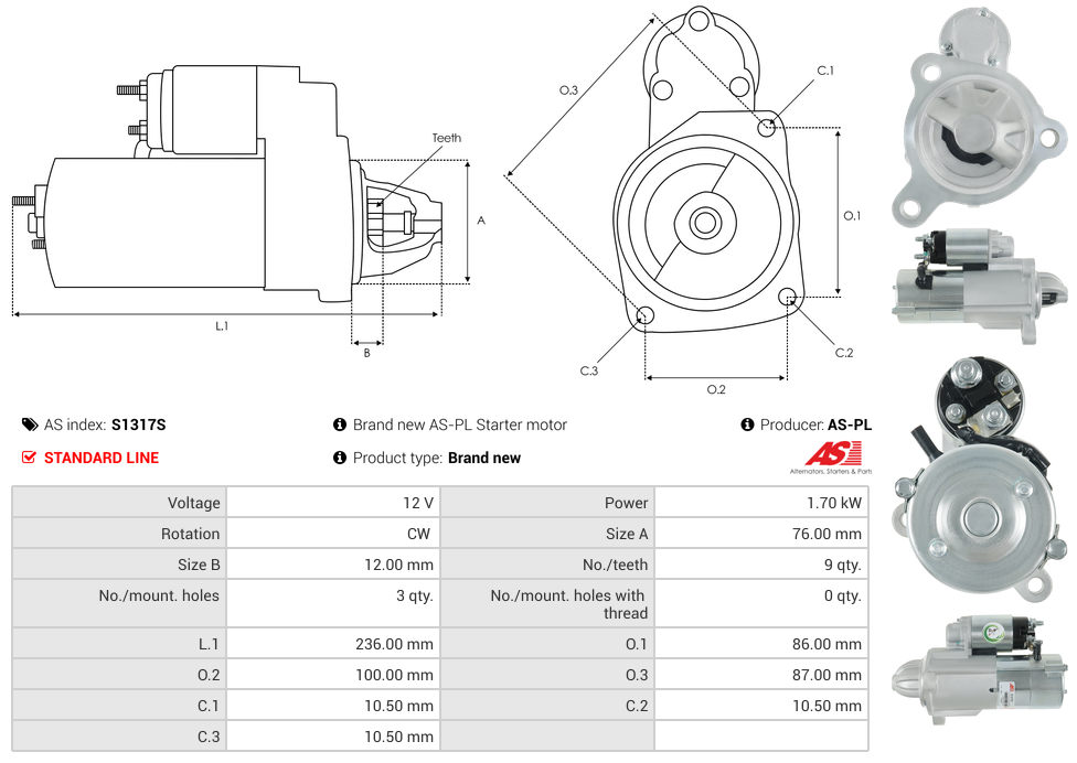 Brand new AS-PL Starter motor