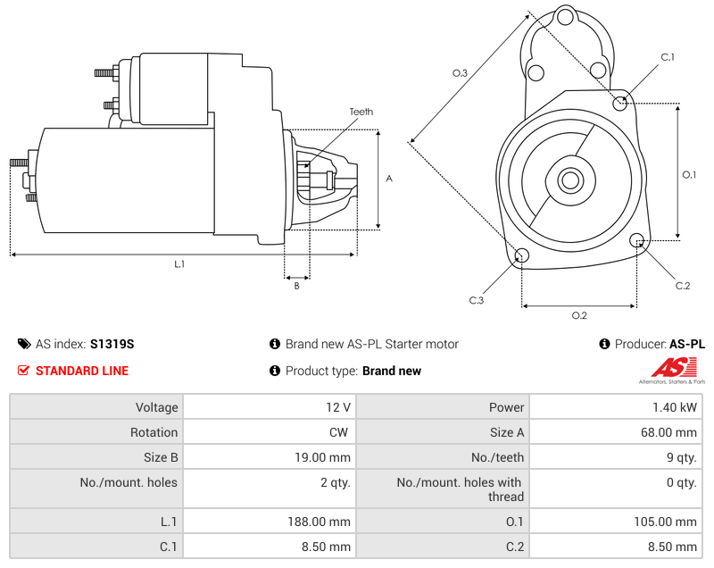 Brand new AS-PL Starter motor