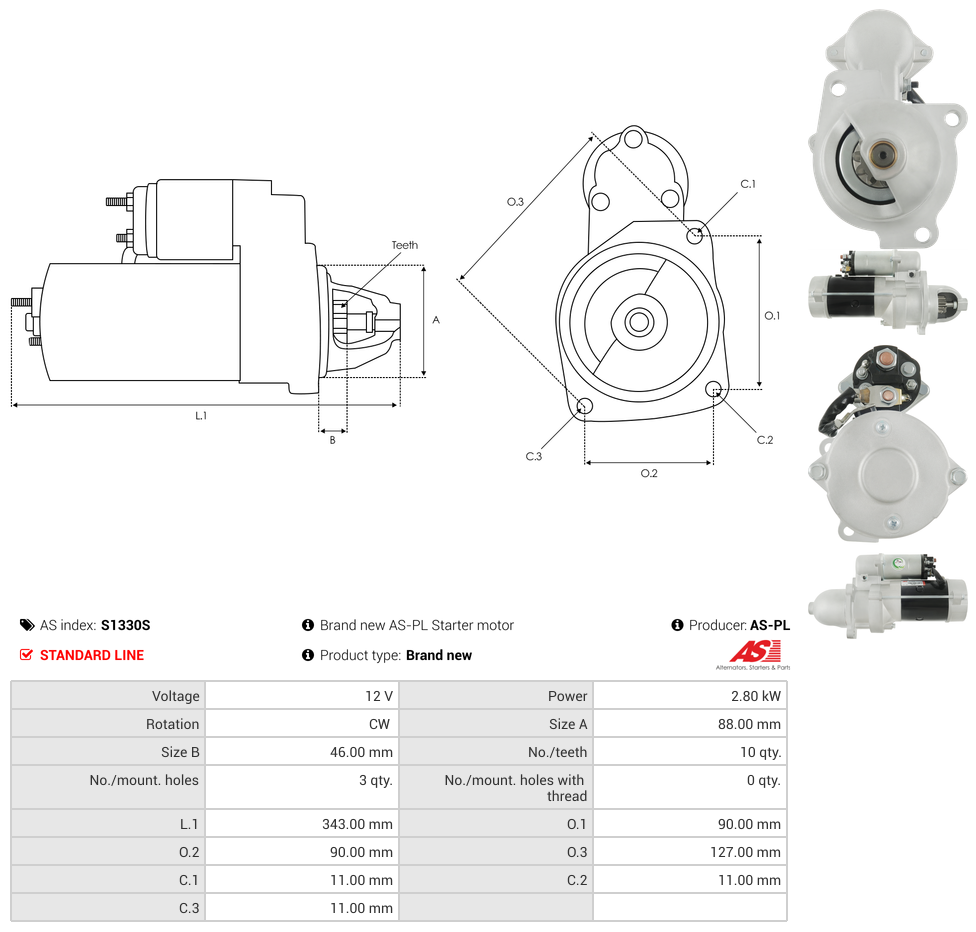 Brand new AS-PL Starter motor