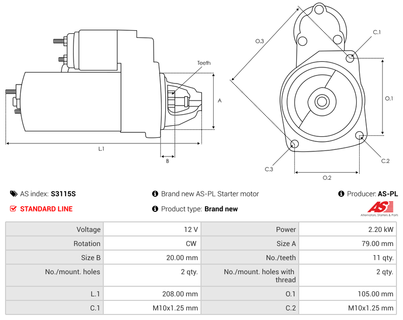 Brand new AS-PL Starter motor
