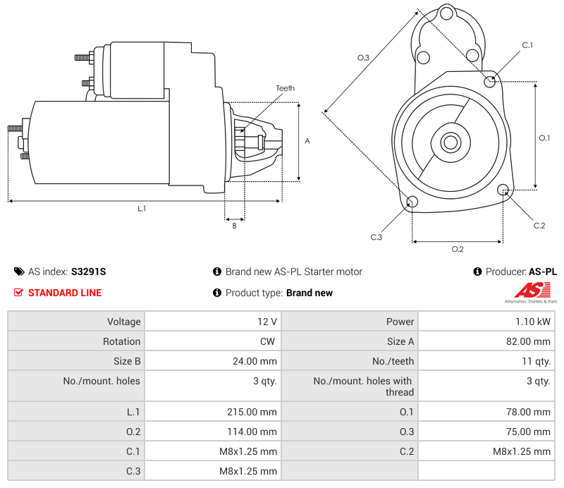 Brand new AS-PL Starter motor