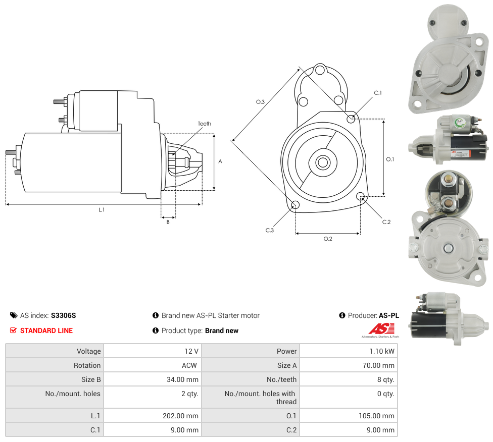 Brand new AS-PL Starter motor
