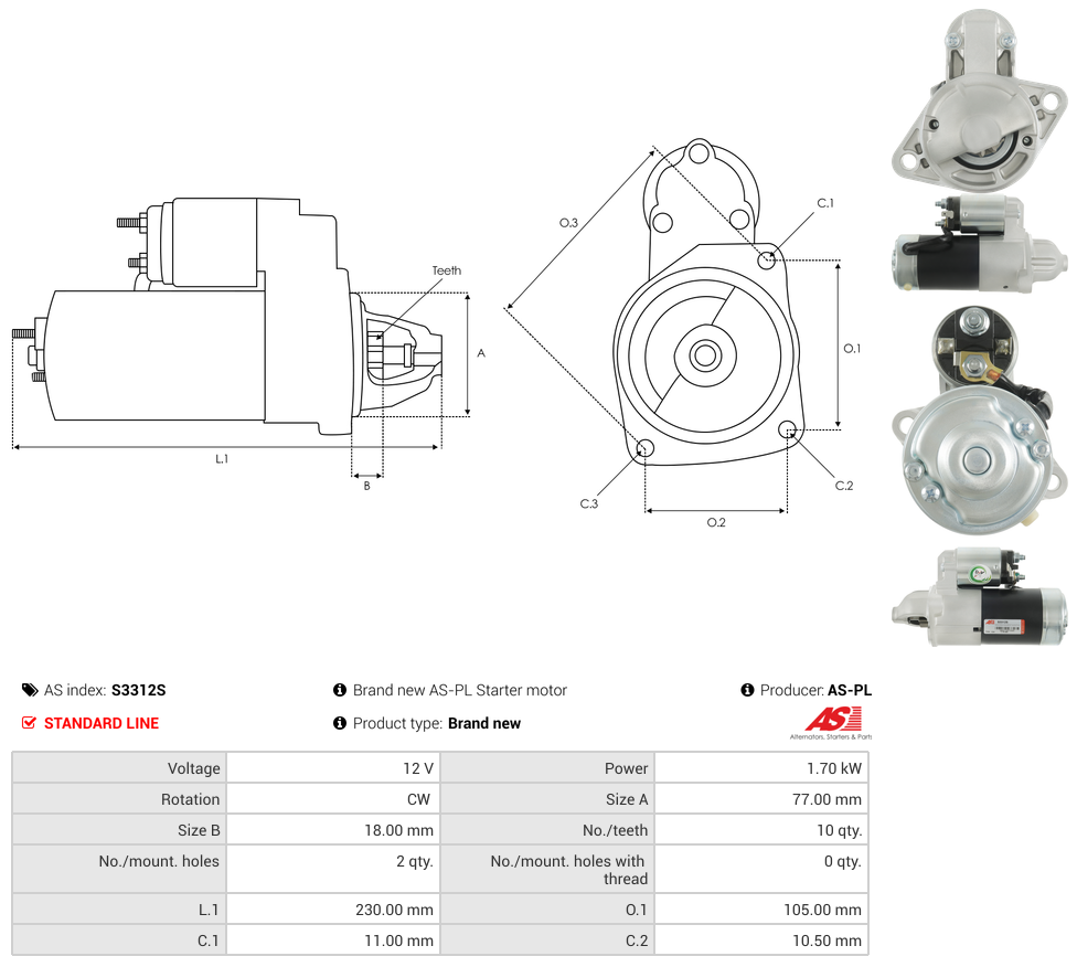 Brand new AS-PL Starter motor