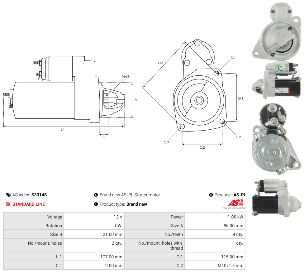 Brand new AS-PL Starter motor