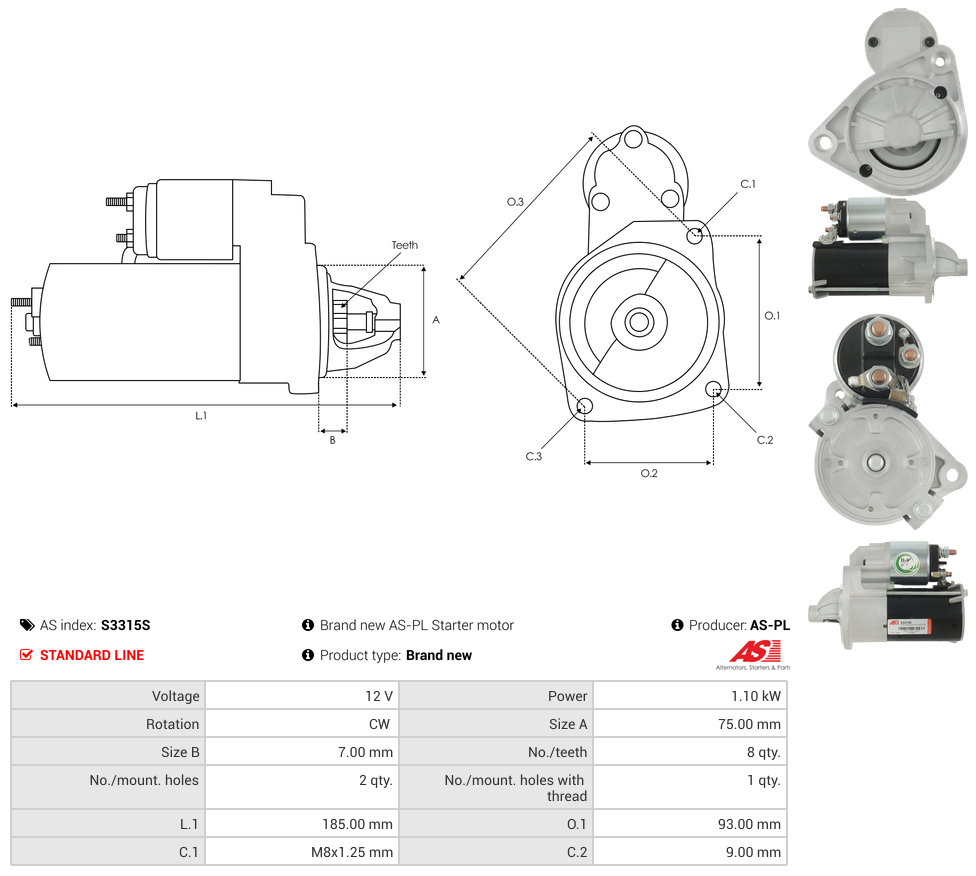 Brand new AS-PL Starter motor