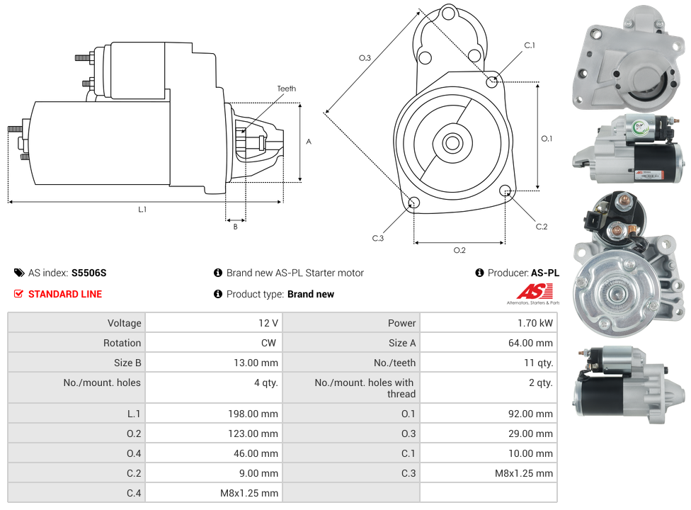 Brand new AS-PL Starter motor