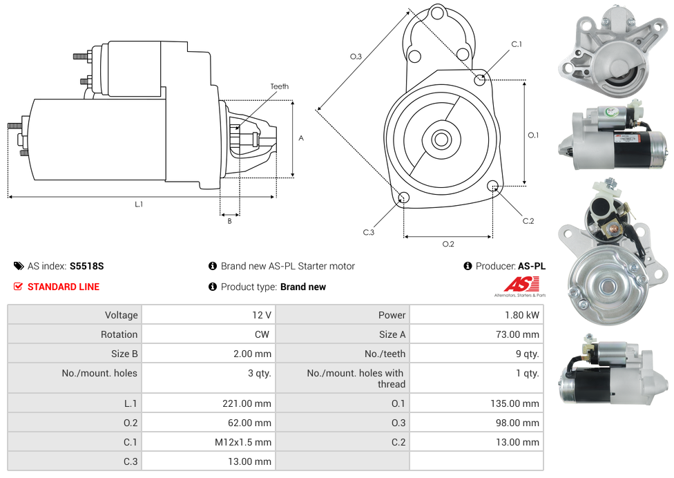 Brand new AS-PL Starter motor