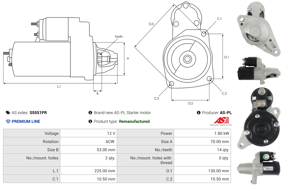 Brand new AS-PL Starter motor