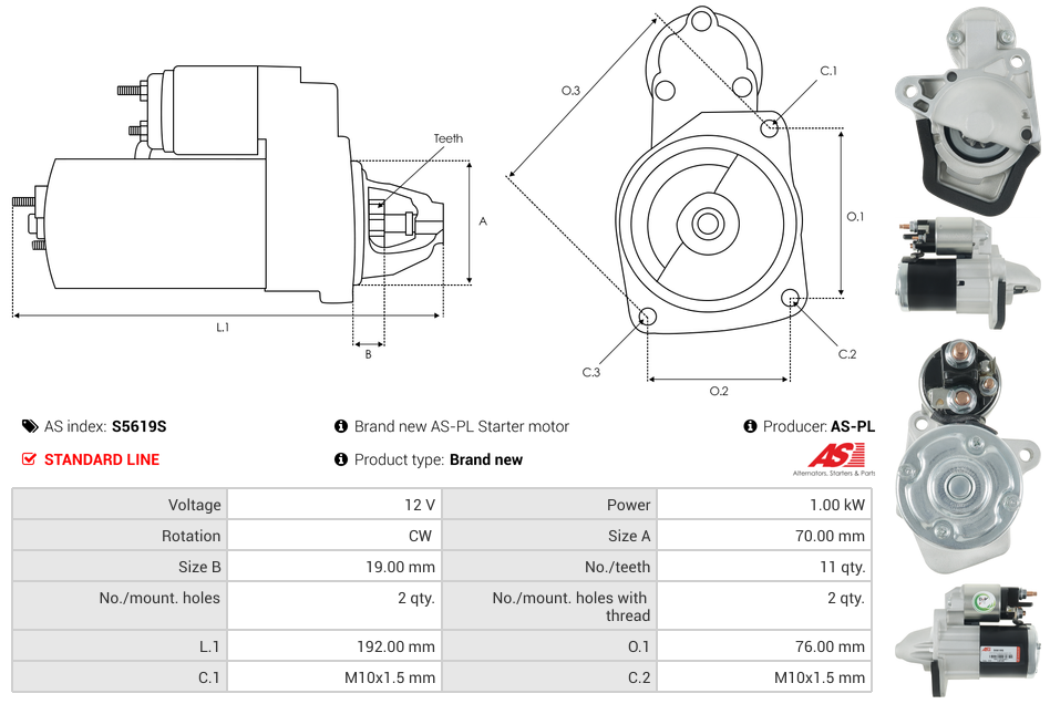 Brand new AS-PL Starter motor