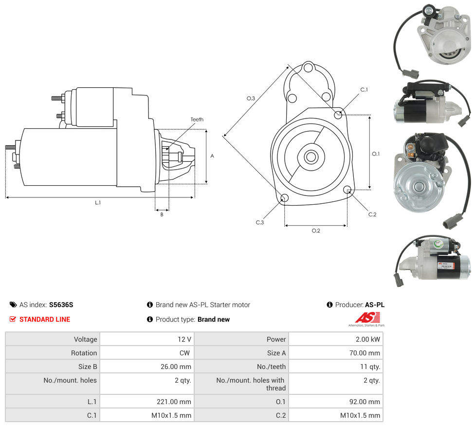 Brand new AS-PL Starter motor