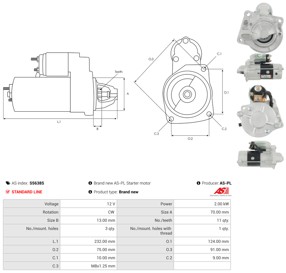 Brand new AS-PL Starter motor