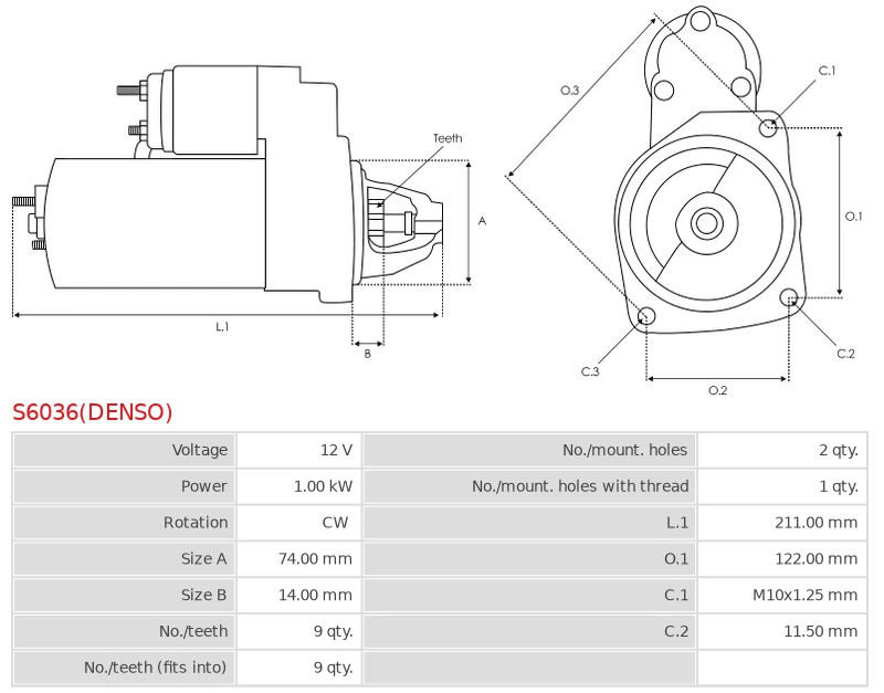 Brand new OEM DENSO Starter motor