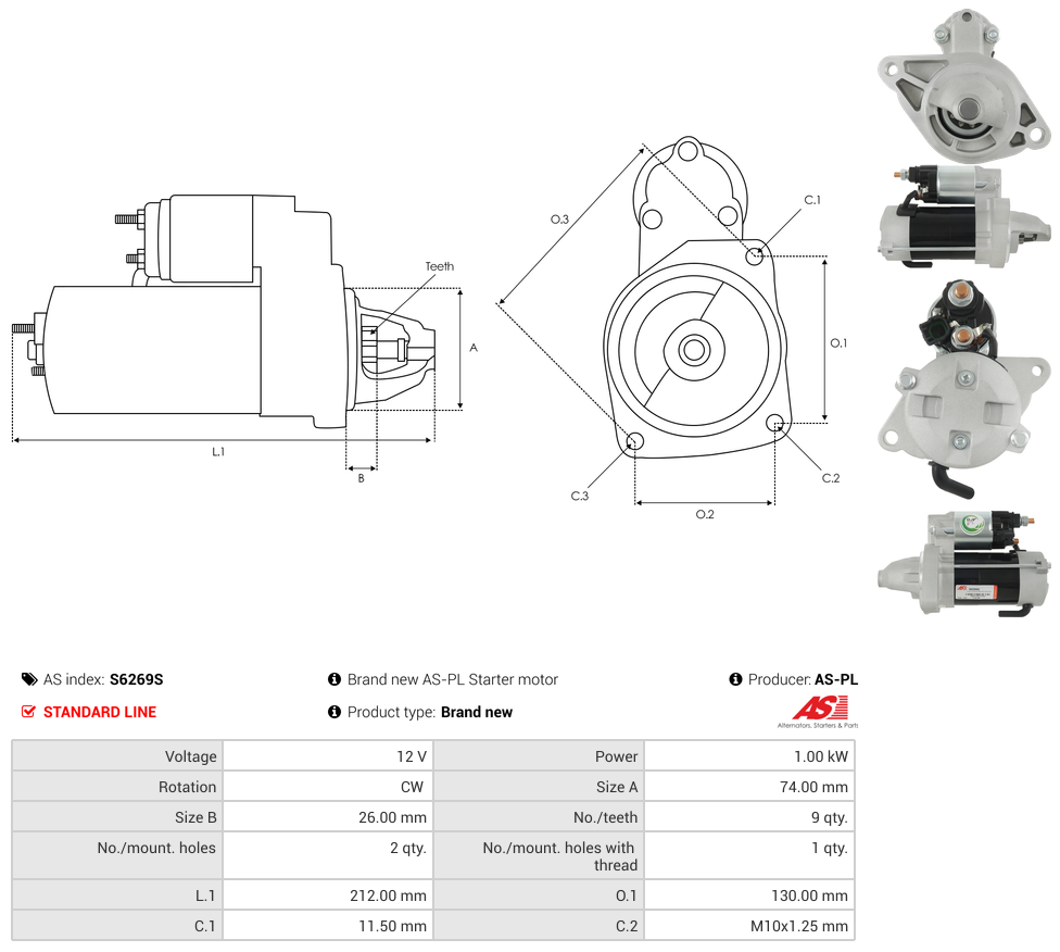 Brand new AS-PL Starter motor