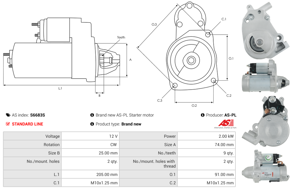 Brand new AS-PL Starter motor