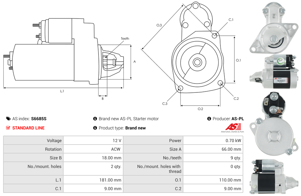 Brand new AS-PL Starter motor