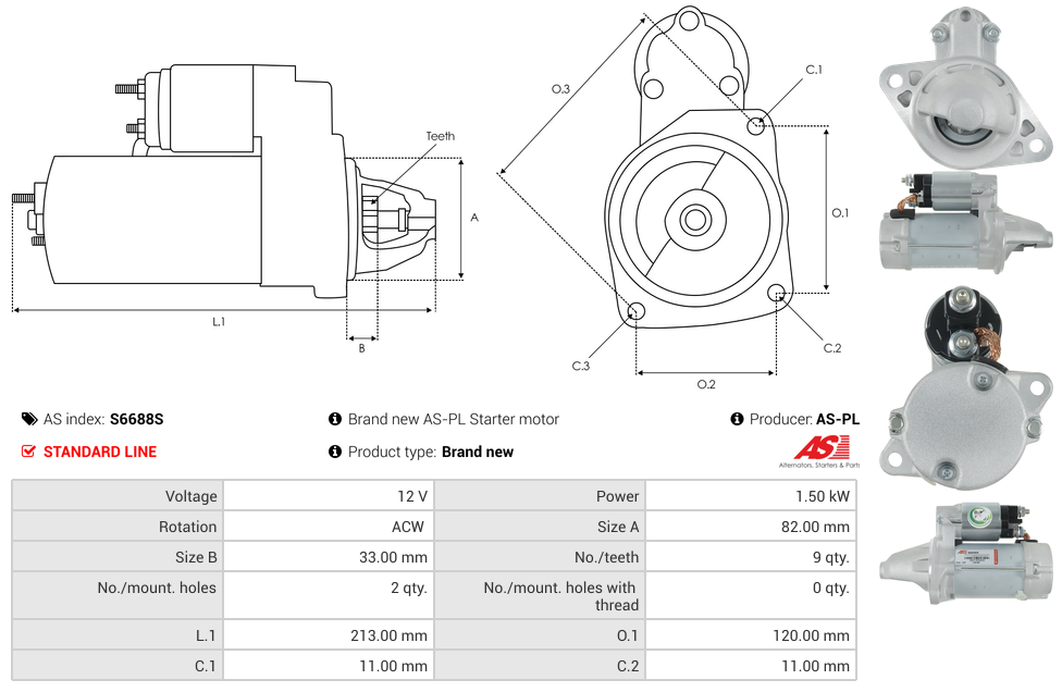 Brand new AS-PL Starter motor