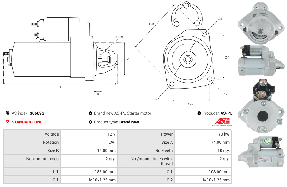 Brand new AS-PL Starter motor