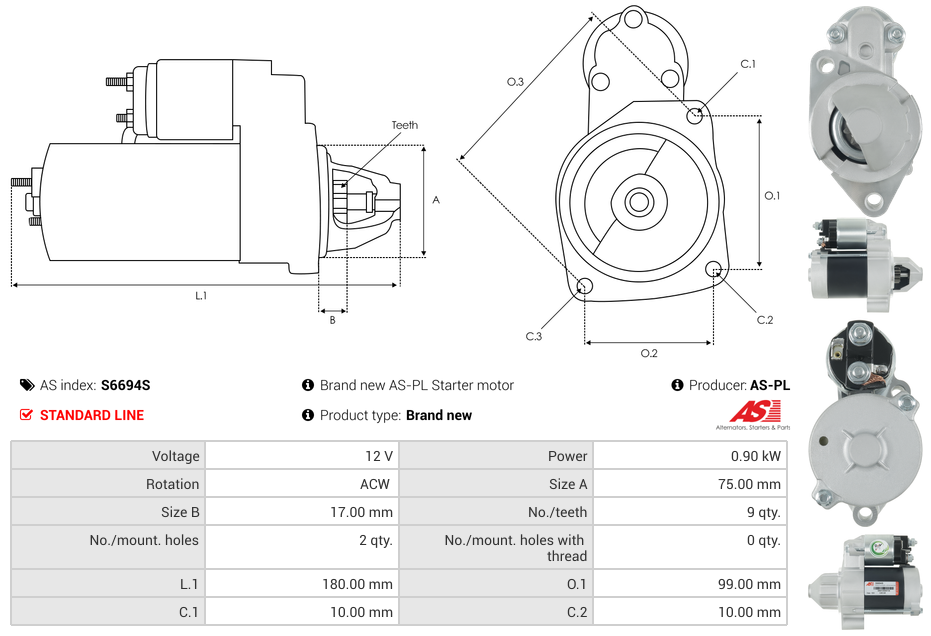 Brand new AS-PL Starter motor