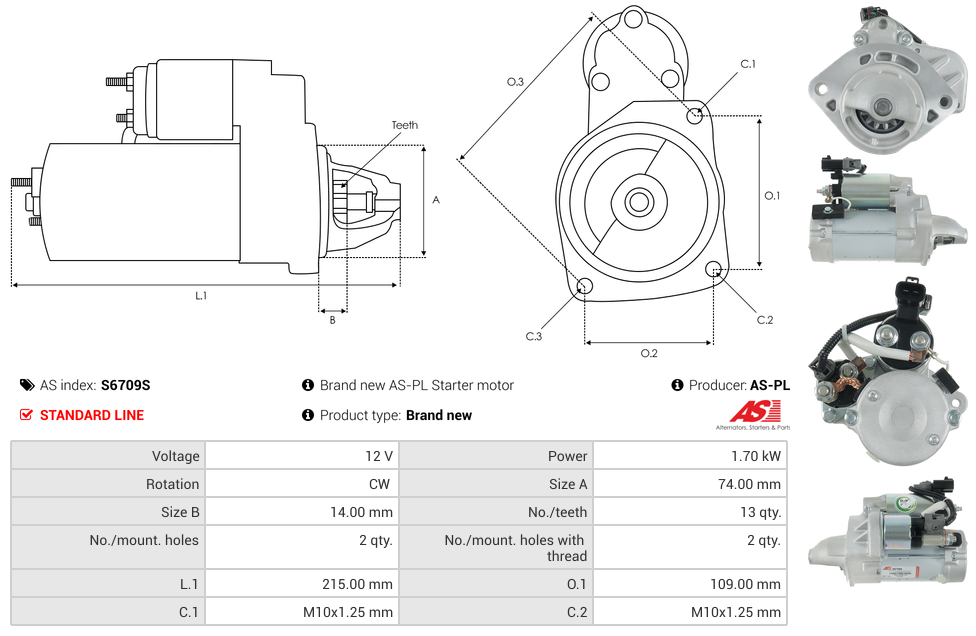 Brand new AS-PL Starter motor