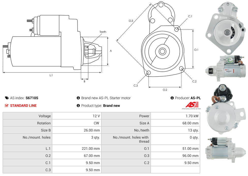 Brand new AS-PL Starter motor