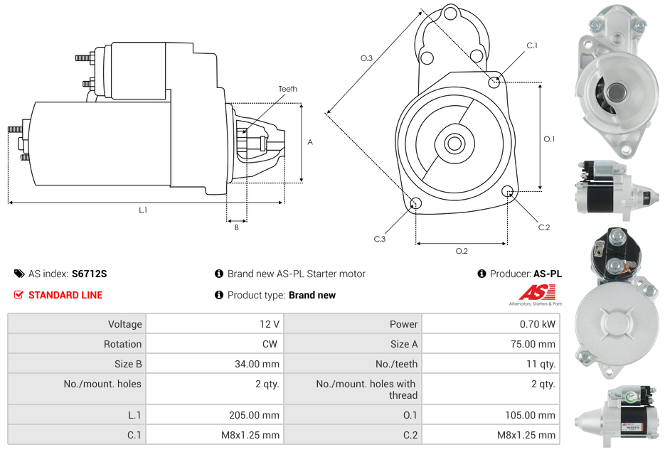 Brand new AS-PL Starter motor