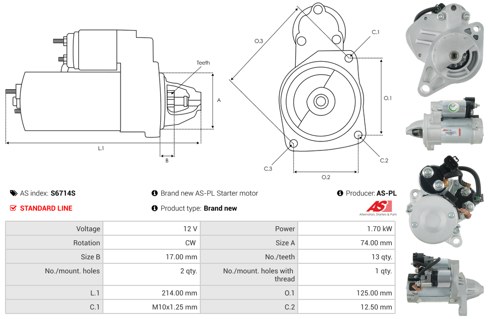 Brand new AS-PL Starter motor