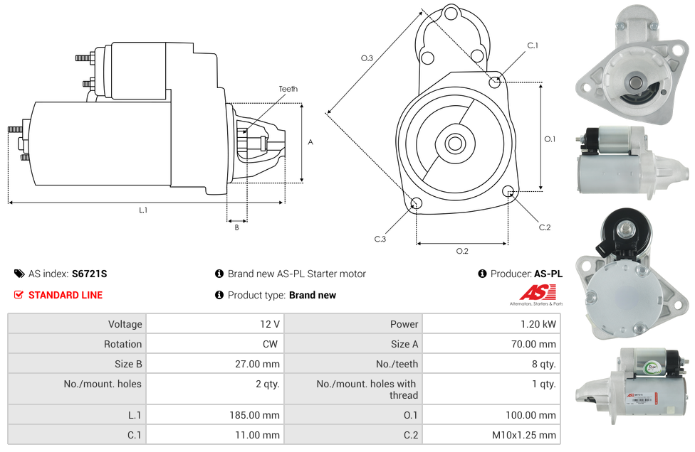 Brand new AS-PL Starter motor