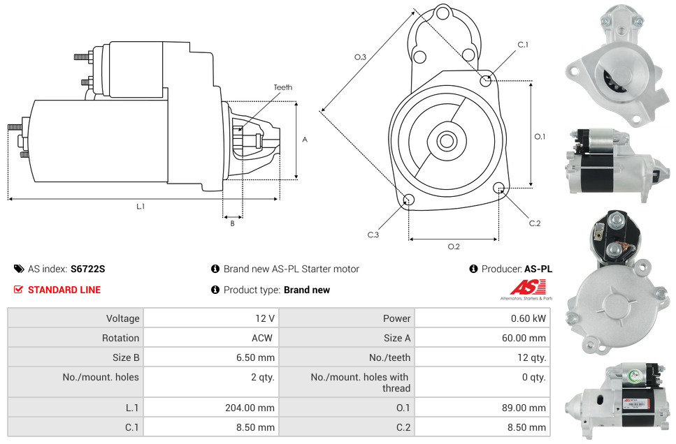 Brand new AS-PL Starter motor
