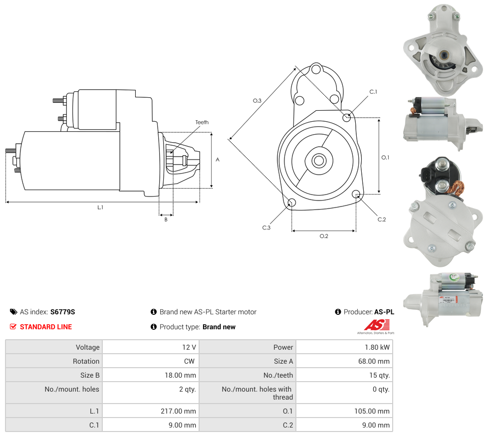 Brand new AS-PL Starter motor