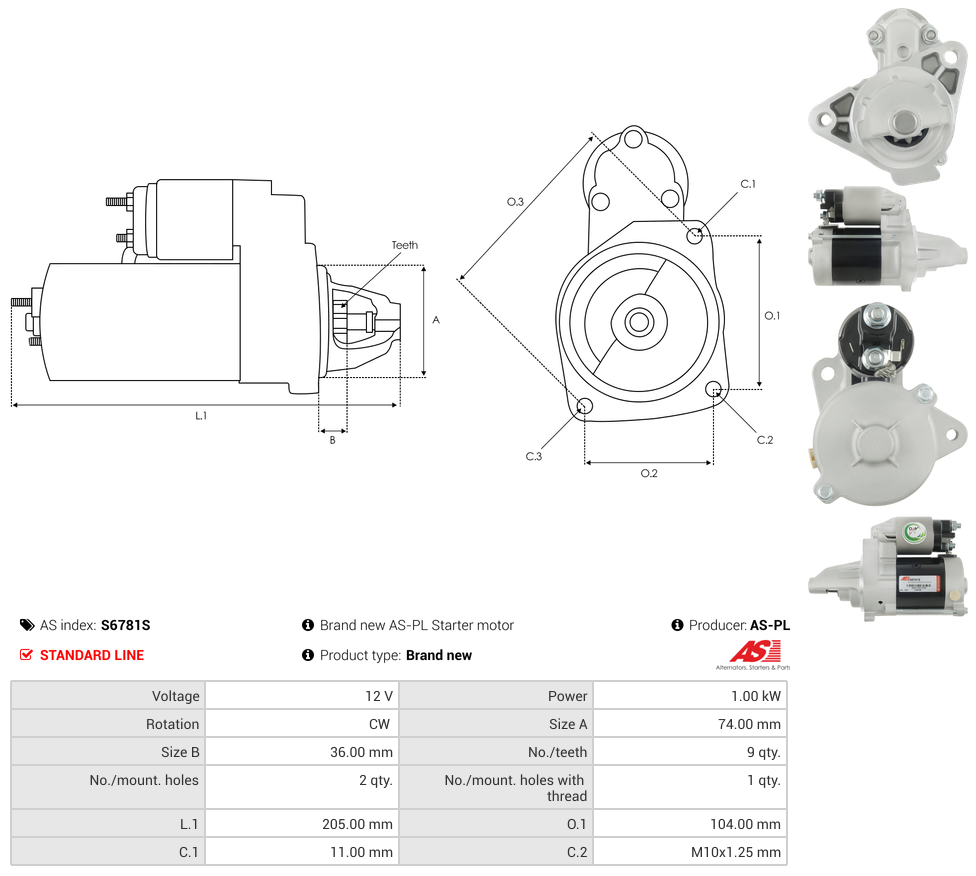 Brand new AS-PL Starter motor