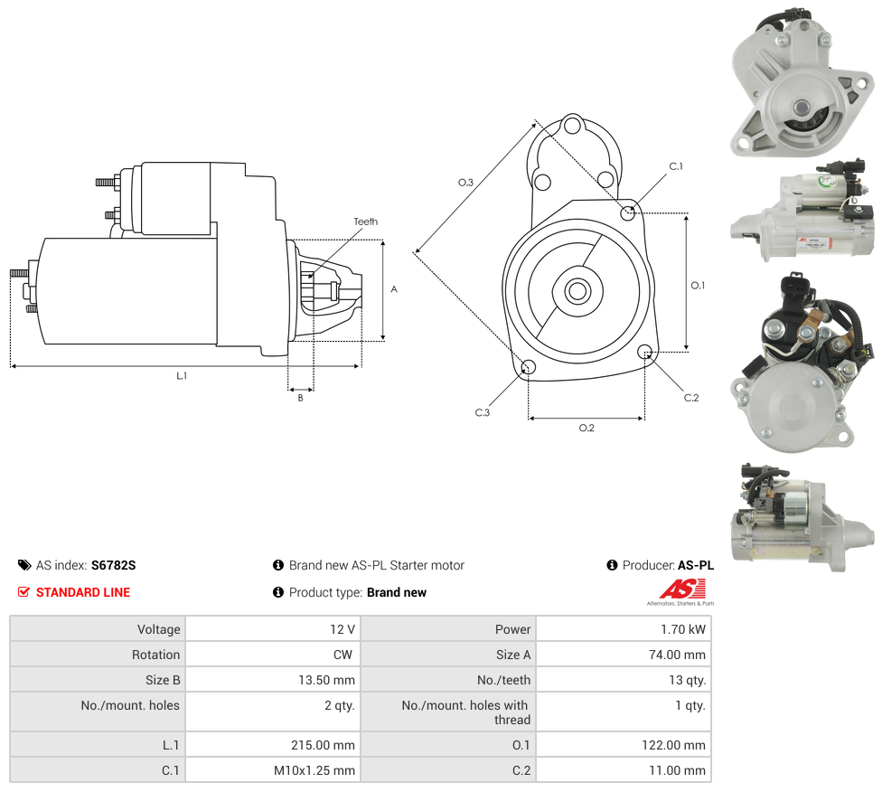 Brand new AS-PL Starter motor