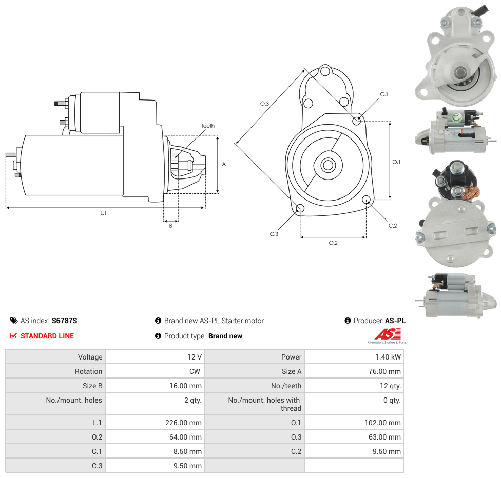 Brand new AS-PL Starter motor