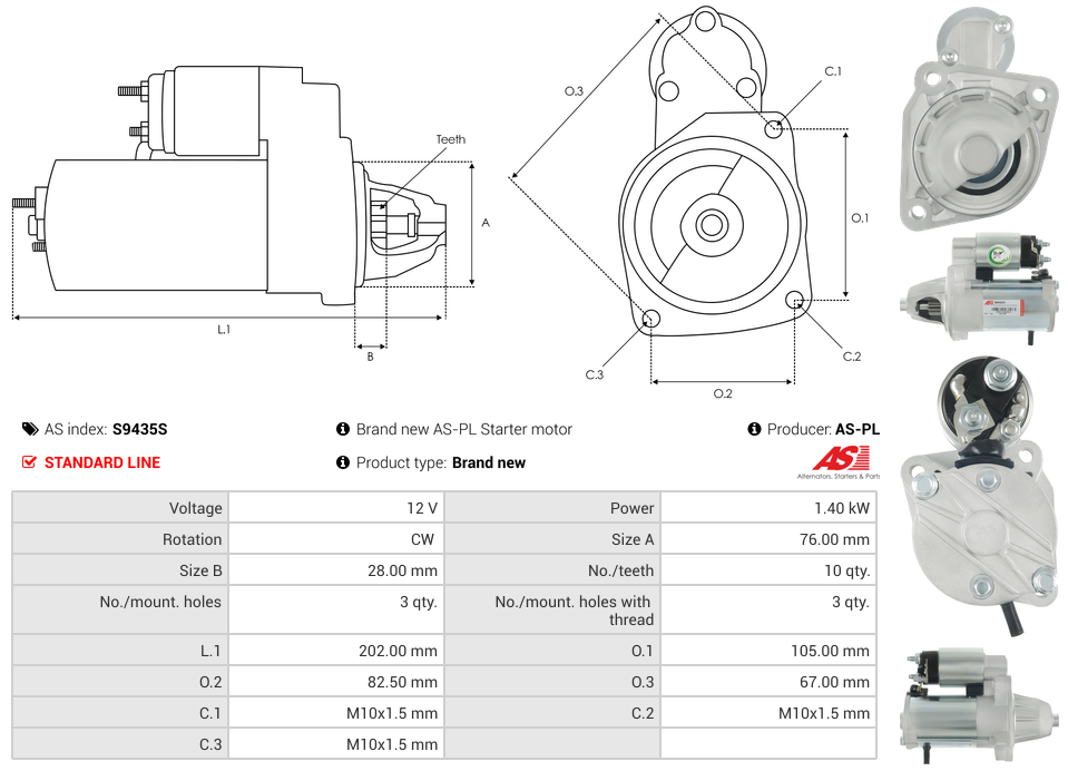 Brand new AS-PL Starter motor