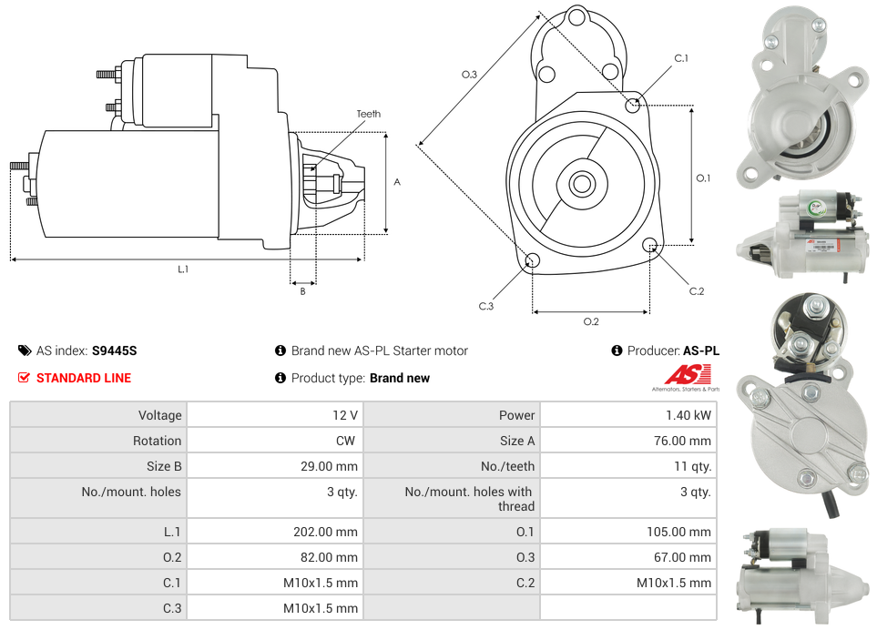Brand new AS-PL Starter motor