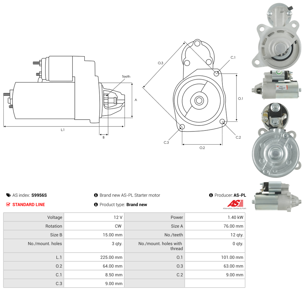 Brand new AS-PL Starter motor