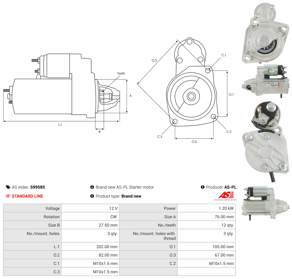 Brand new AS-PL Starter motor