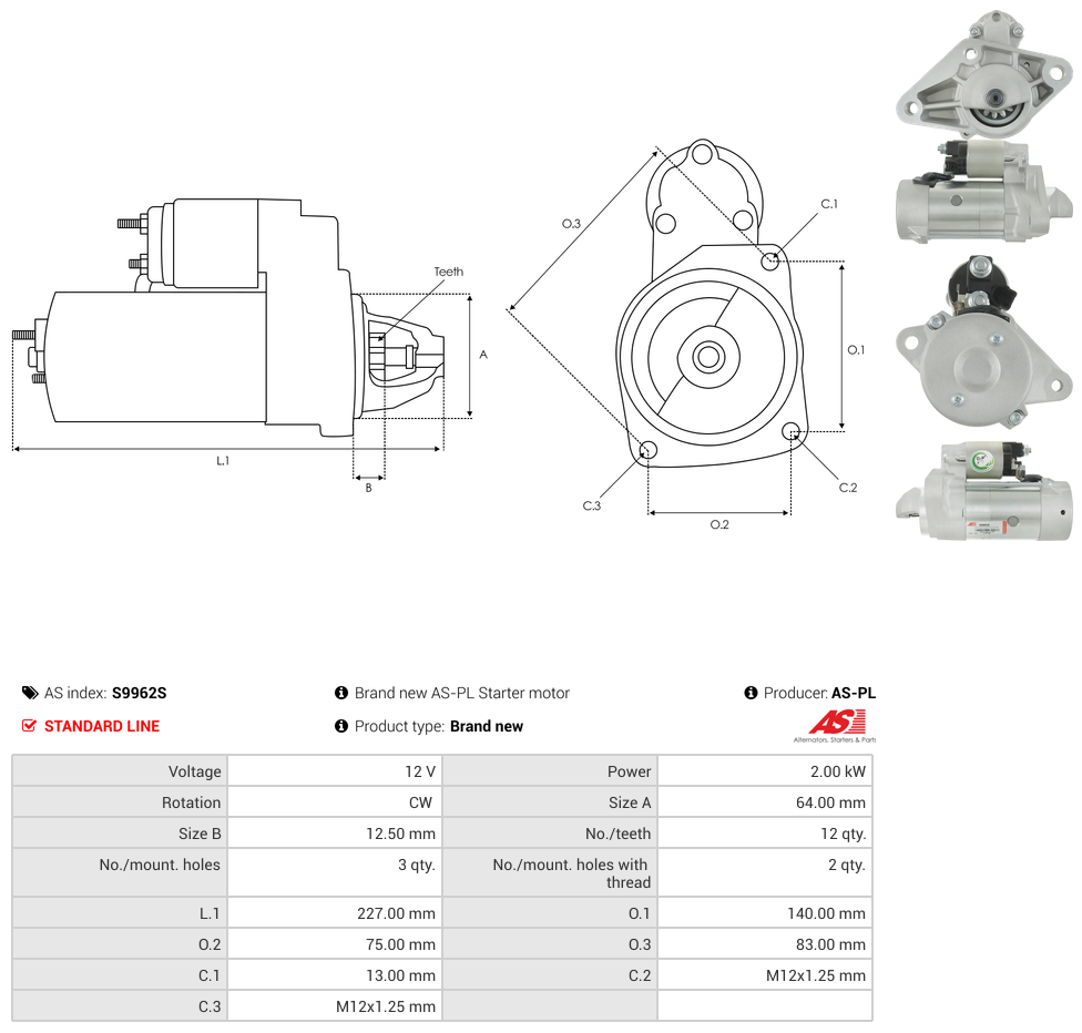 Brand new AS-PL Starter motor