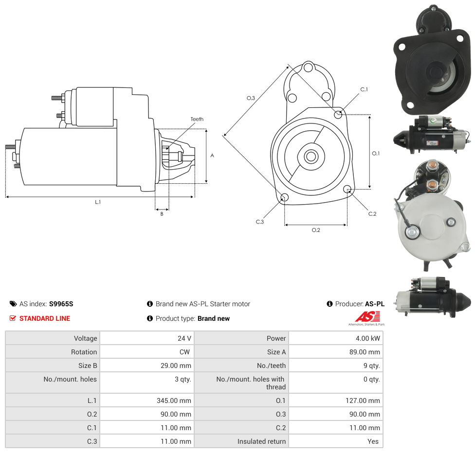 Brand new AS-PL Starter motor