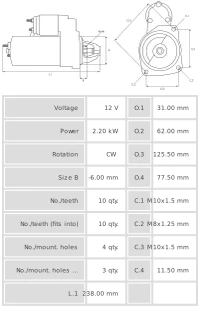 AS-PL S3024PR Motor/Starter 