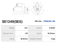 AS-PL Startmotor S01249(SEG)