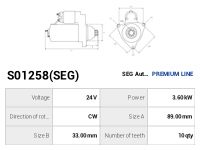 AS-PL Startmotor S01258(SEG)